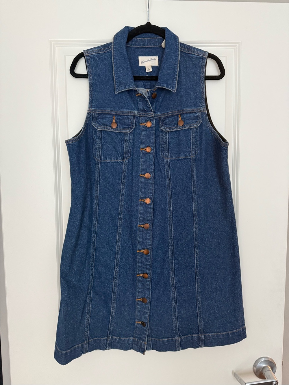 Universal Thread Denim Button-Front Sleeveless Dress